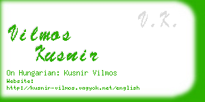 vilmos kusnir business card